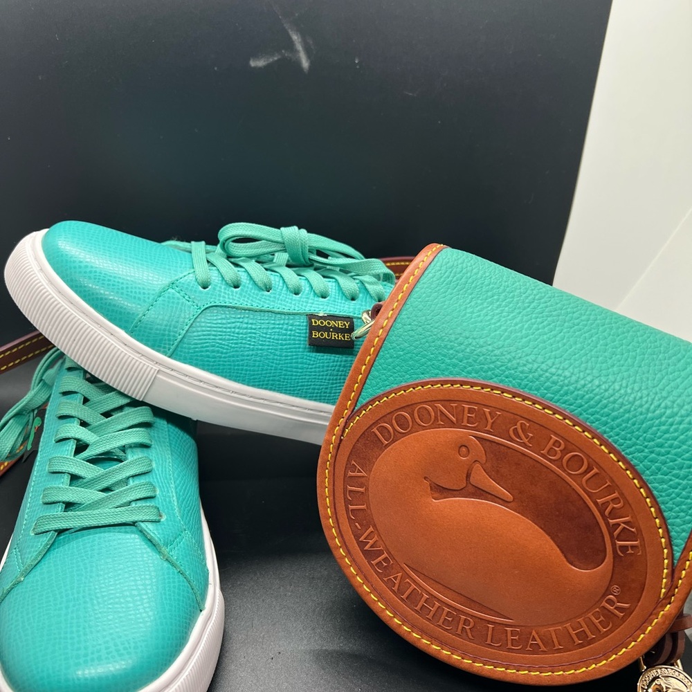 Dooney & Bourke Turquoise Sneakers and Leather Bag